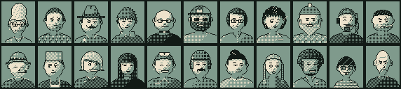 Pixel portraits of 22 Pale Fork residents